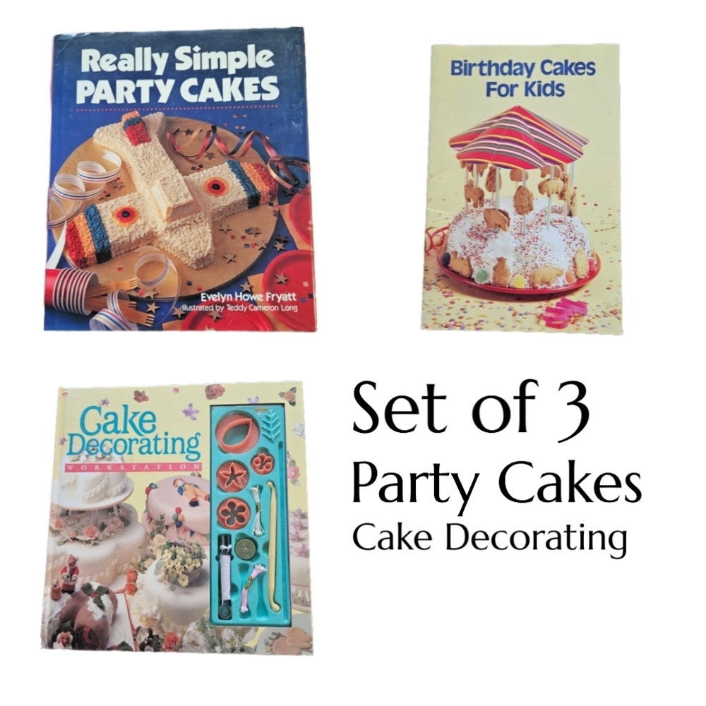 Set of 3 Party Cake Decorating Books